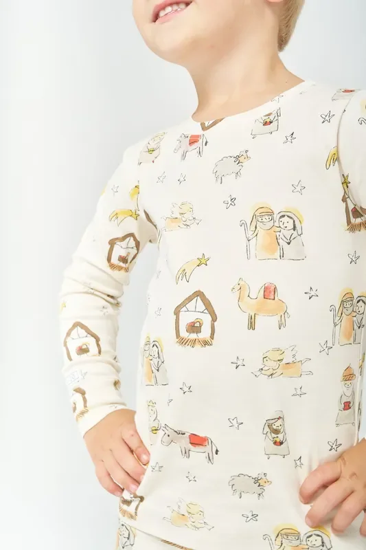 Away In A Manger Pj Long Sleeve Set Cotton
