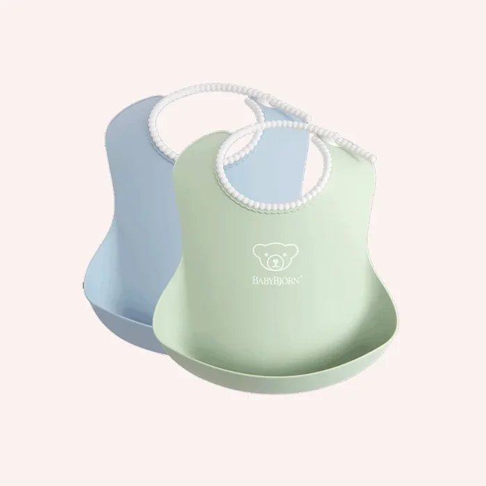Baby Bib – Powder Green / Powder Blue 2 pack