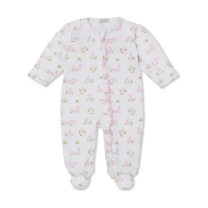 Baby Bunny Patch Pink Zip Footie