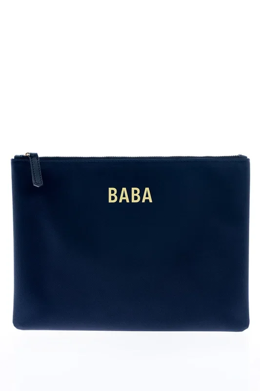 Baby changing clutch made of nylon, dark blue