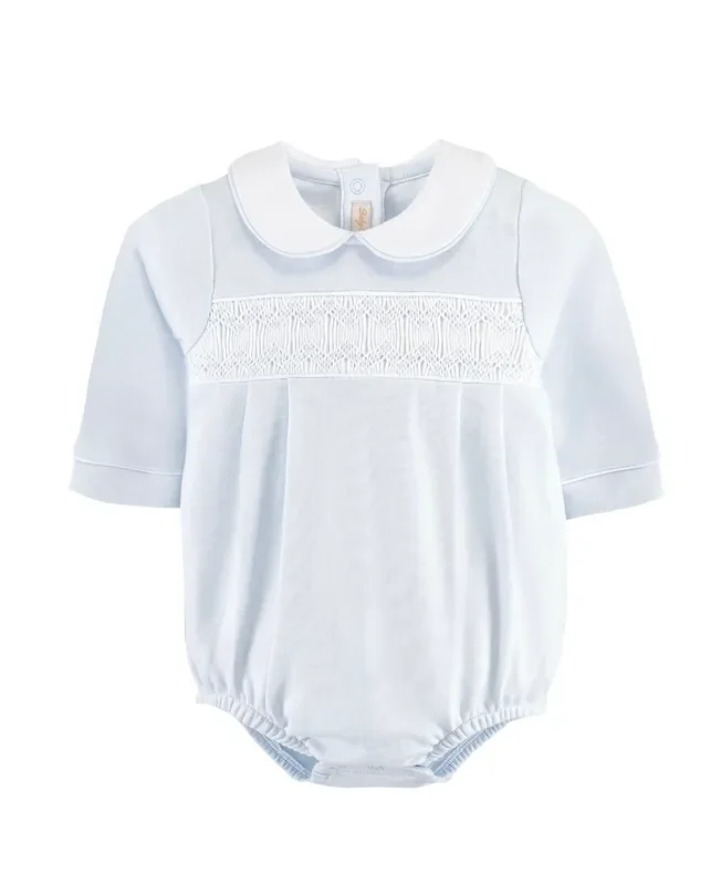 Baby Club Chic Blue Smocked Bubble
