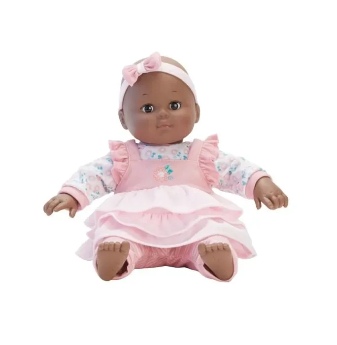 Baby Cuddles Doll with Pink Floral, Dark Skin Tone 14 “