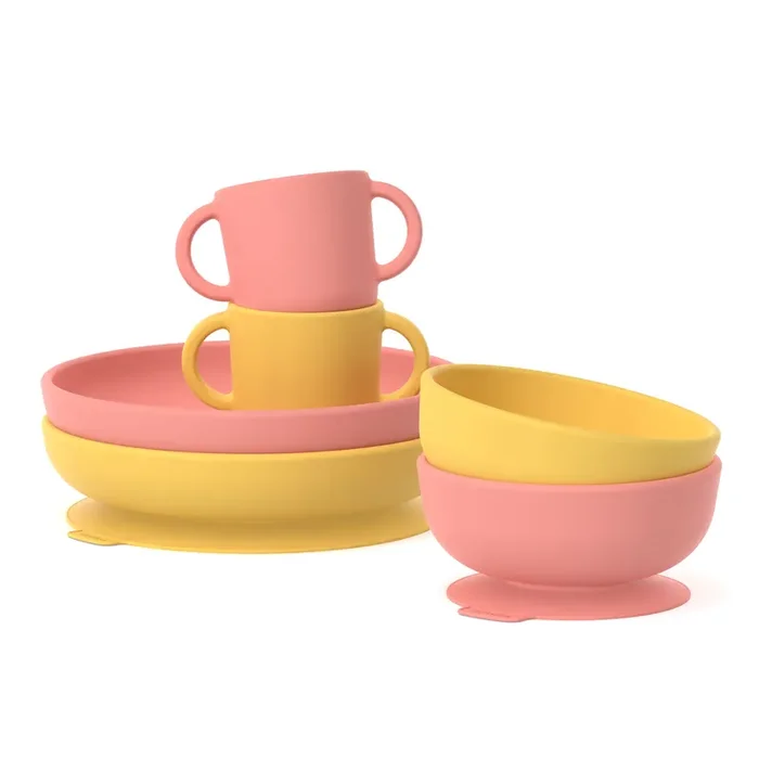 Baby Feeding Bundle – Coral/mimosa