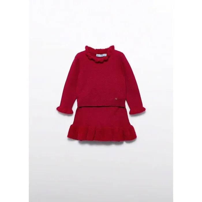 Baby Girl Faux Fur Knit Skirt Set