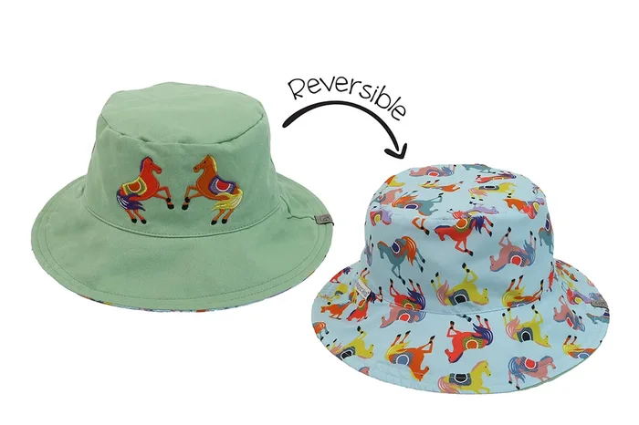 Baby/kids Reversible Mixed Sun Hat – Horses