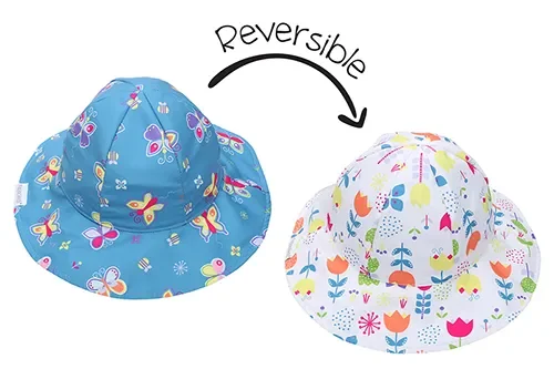 Baby/kids Reversible Patterned Sun Hat – Butterfly | Floral