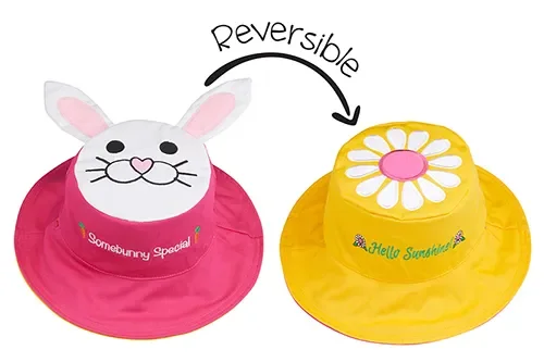Baby/kids Reversible Sun Hat – Bunny | Daisy