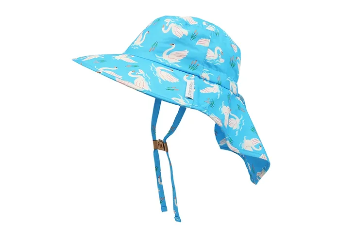 Baby/kids Sun Hat With Neck Cape – Swan