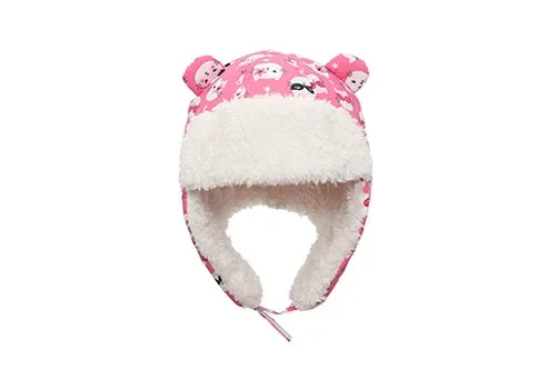 Baby/kids Water Repellent Trapper Hat – Cat (pink)