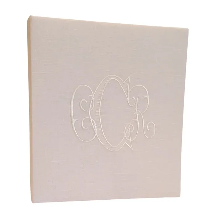 Baby Memory Book – Pink Linen (no Bow)
