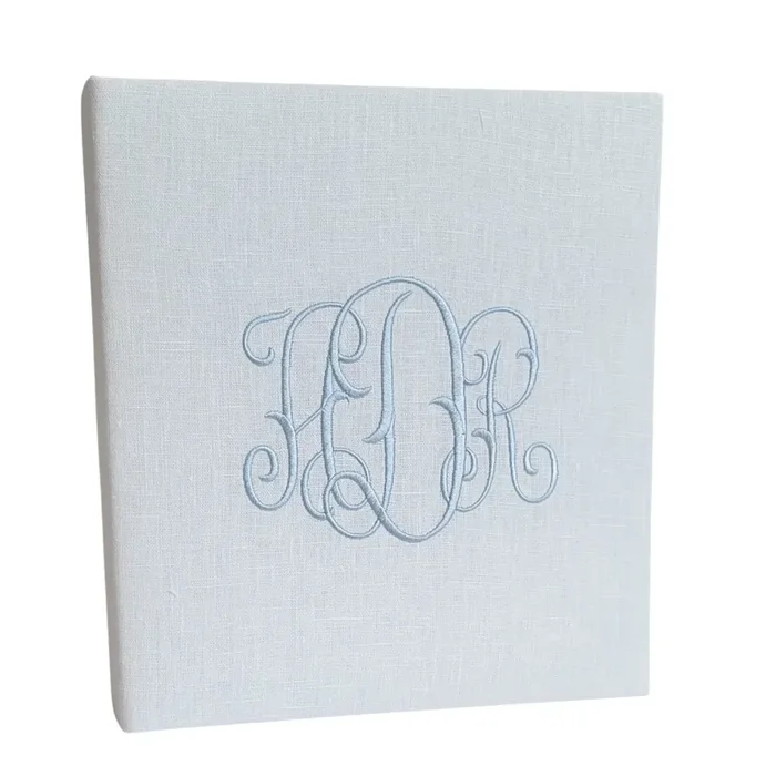 Baby Memory Book – White Linen (w/o Bow)