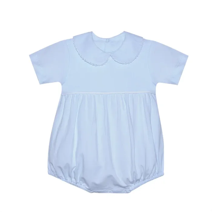 Baby Sen Blue Knit Collar Bubble