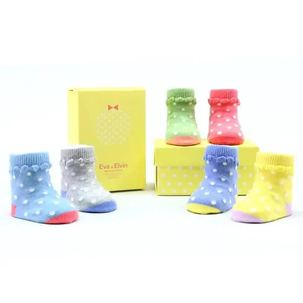 Baby Socks Set (6 Pairs) – Polka Dots