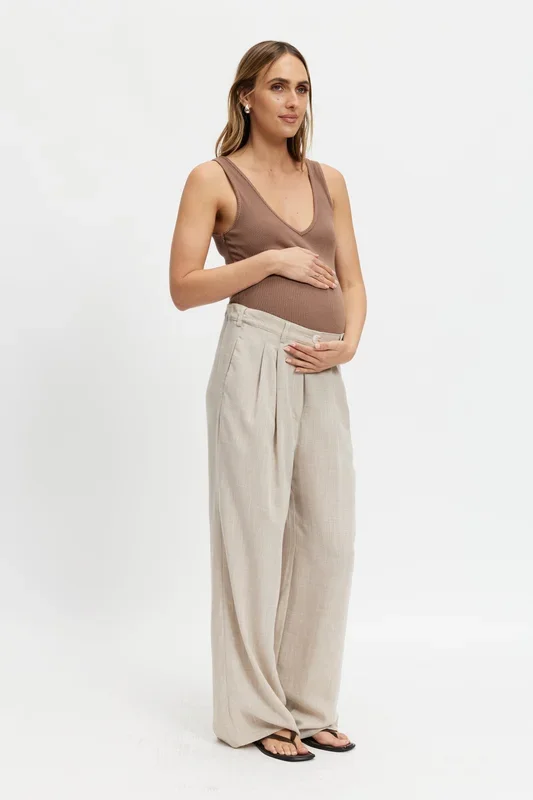 Bailey Adjustable Wide-Leg Trouser – Natural