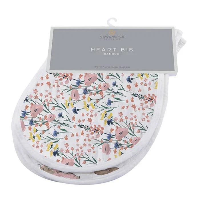 Bamboo Burp Cloths/Heart Bib Set of 2 – Wildflowers