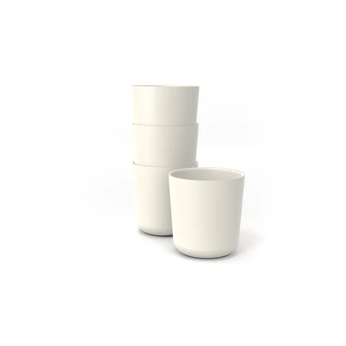 Bamboo Medium Cup – 4 Piece Set – Off White