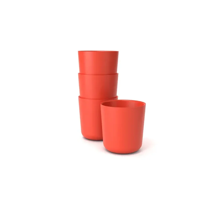 Bamboo Medium Cup – 4 Piece Set – Persimmon