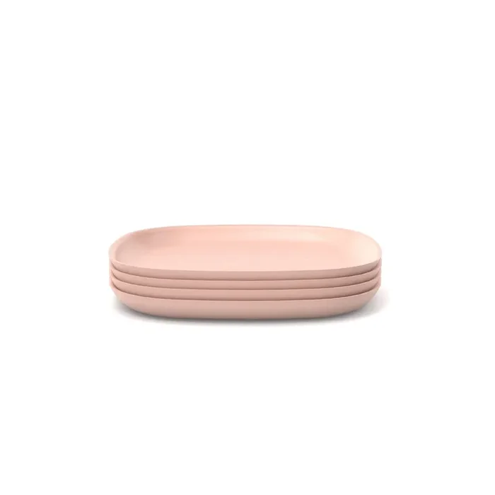 Bamboo Medium Plate – 4 Piece Set – Blush