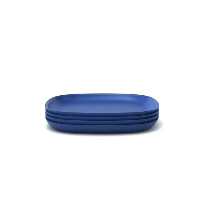 Bamboo Medium Plate – 4 Piece Set – Royal Blue