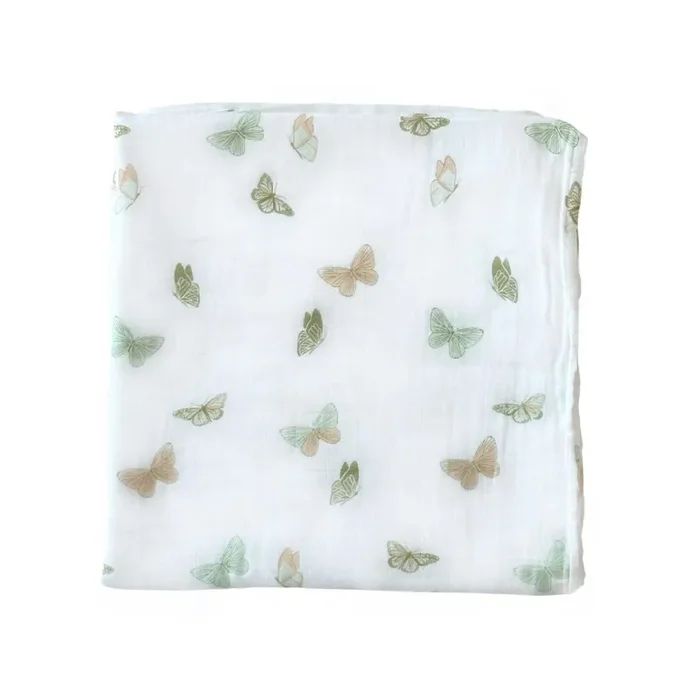 Bamboo Muslin Swaddle Blanket – Butterflies