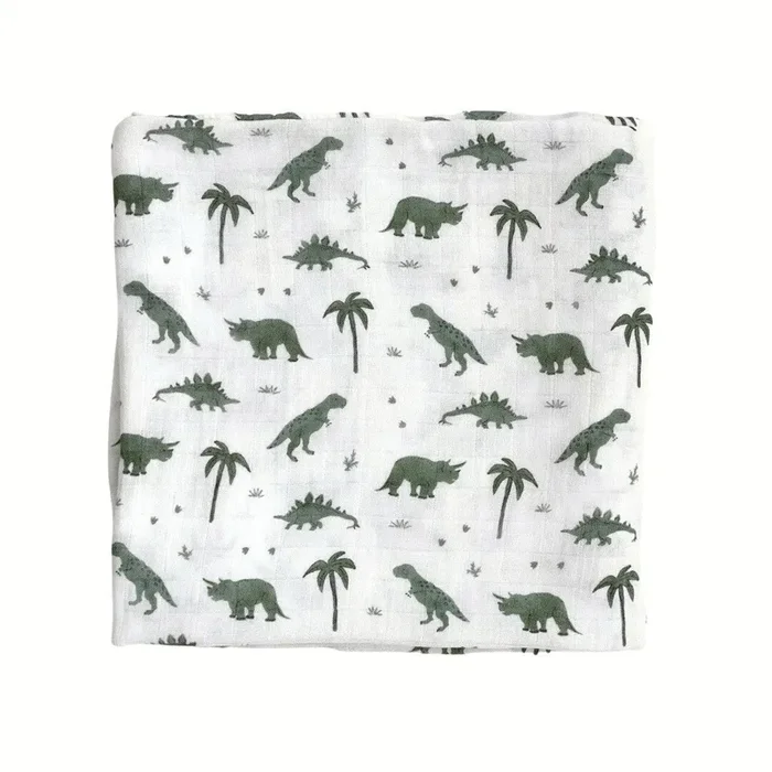 Bamboo Muslin Swaddle Blanket – Dino-snores
