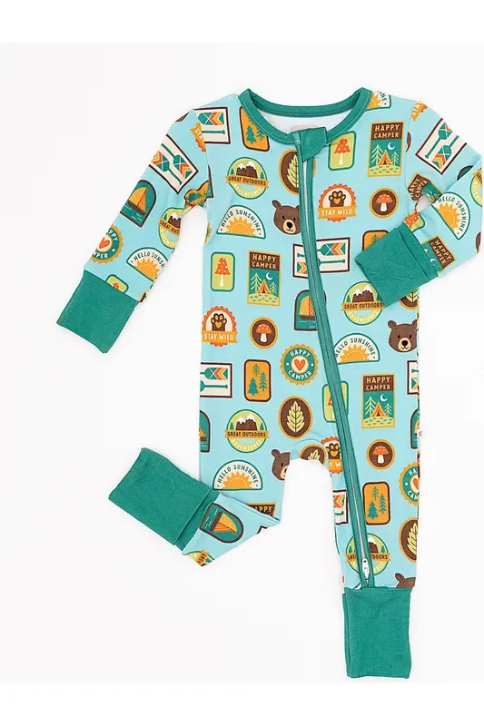 Bamboo One Piece Zip Pajama – Let’s Explore Nature Badges