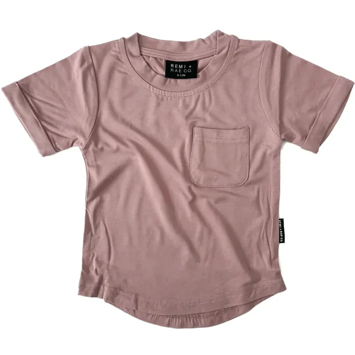 Bamboo Pocket Tee – Desert Rose