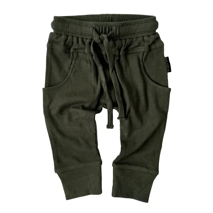 Bamboo Ribbed Joggers – Hunter