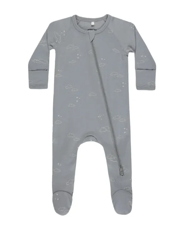 Bamboo Zip Footie | Clouds