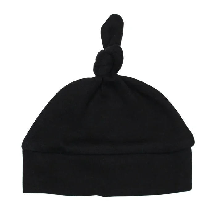 Banded Top-Knot Hat – Black