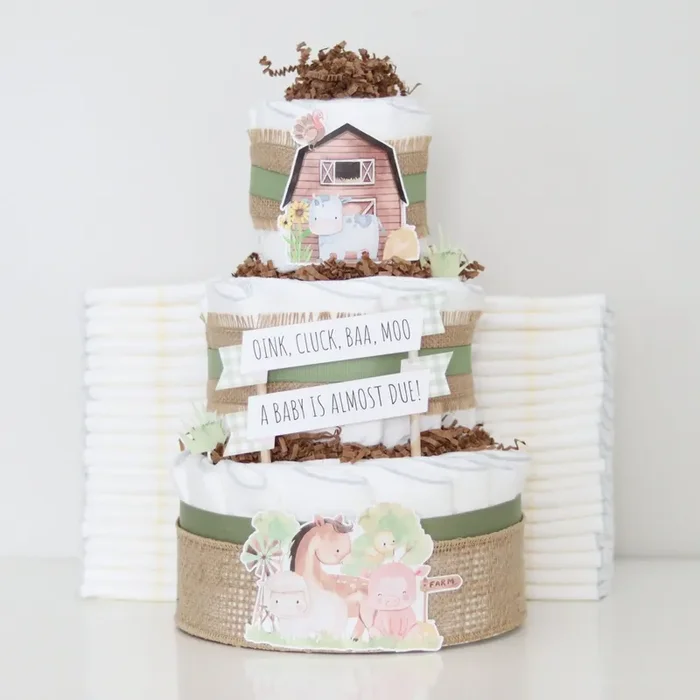 Barnyard Friends Diaper Cake – Moss