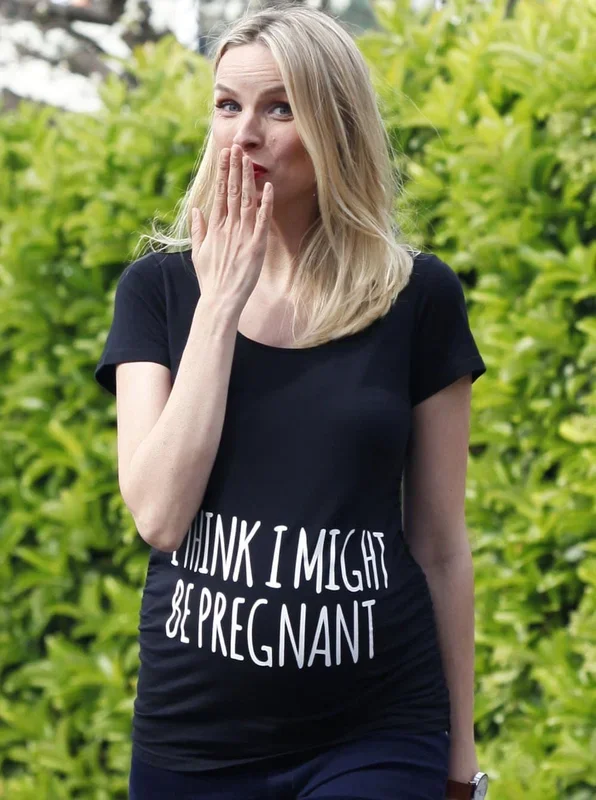 Basic Maternity Slogan Fitted Tee – I Think I might Be Pregnant