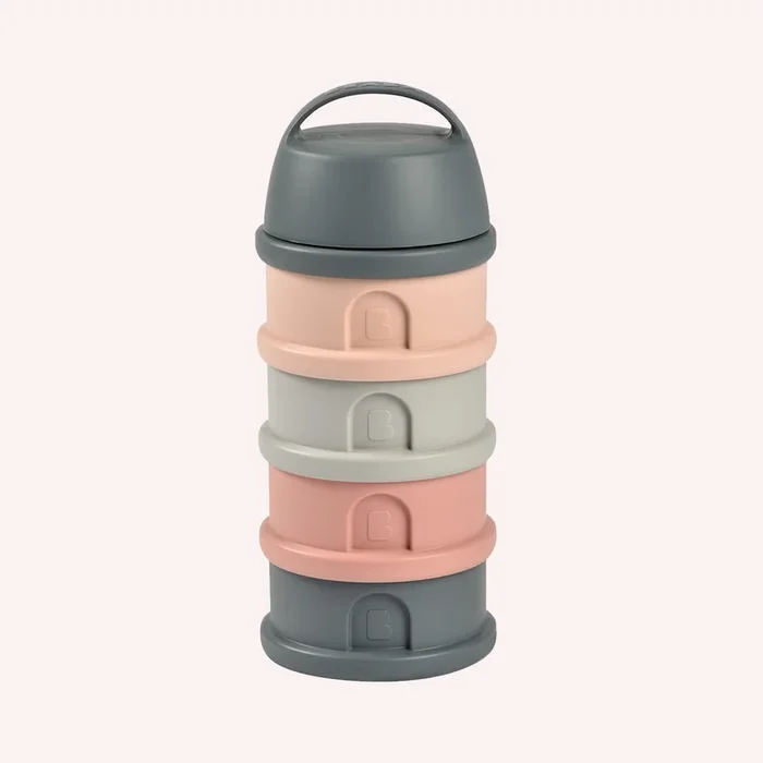 Beaba – Formula & Snack Container – Mineral Grey/Pink