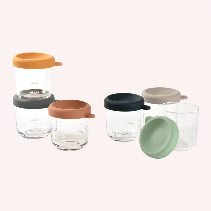 Beaba – Glass Portion Jars – 250ml – 6 Pack