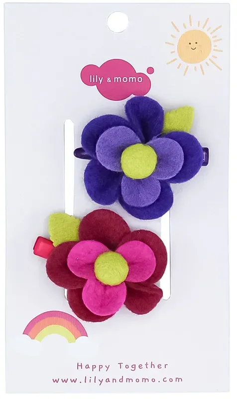 Becca Flower Hair Clip – Pink And Purple