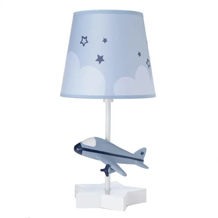 Bedtime Originals Little Aviator Hand-Painted Airplane Lamp with Shade & Bulb