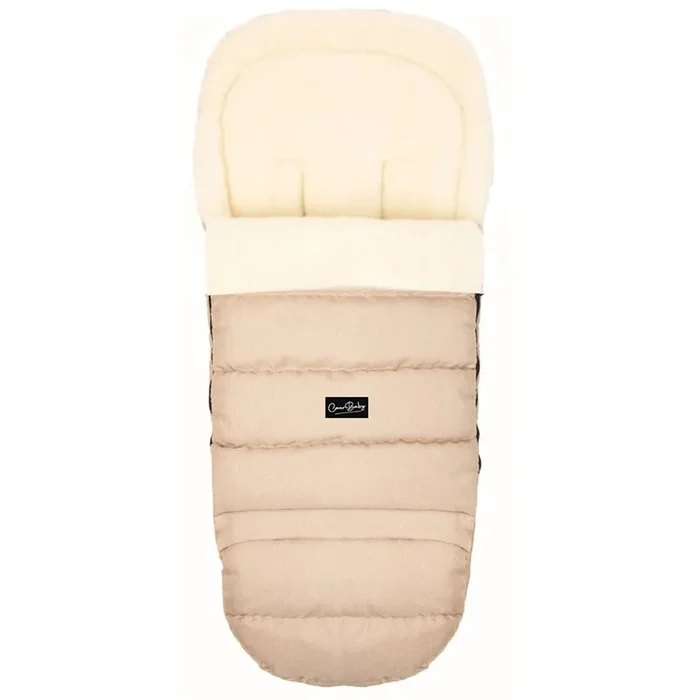Beige Arctic Organic Wool Adjustable Footmuff