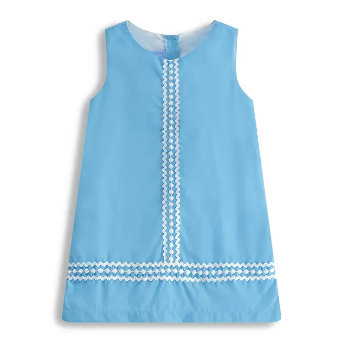 Bella Bliss Lacey Shift Dress in Cerulean Sky