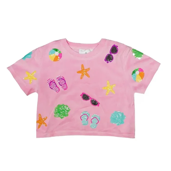Belle Cher Sequin Beach Top