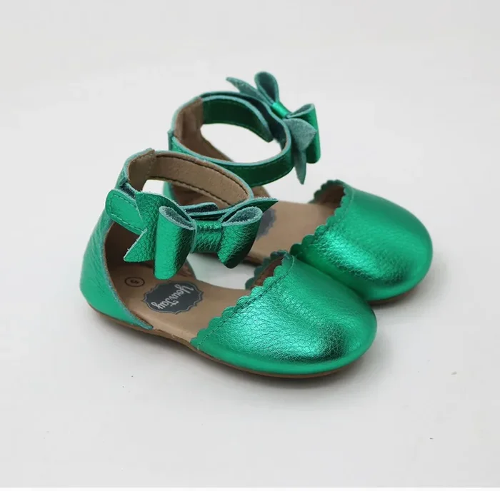 Belle Side Bow – Green Metallic