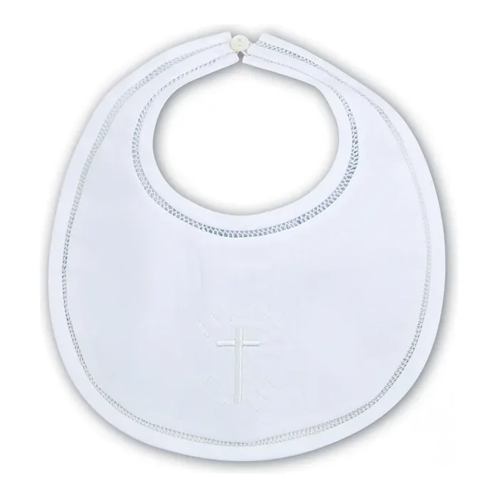 Bib White w/Appliqued Cross