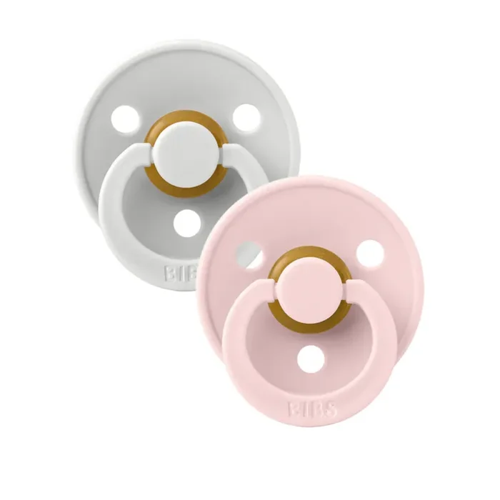 BIBS Natural Rubber Pacifier 2 Pack – Haze/Blossom