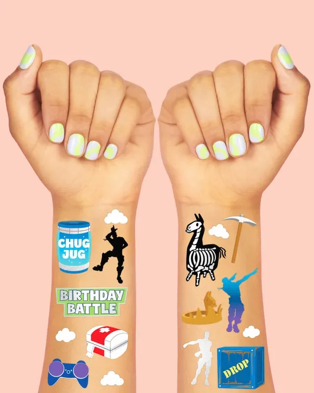 Birthday Battle Tats – 50 Temporary Tattoos