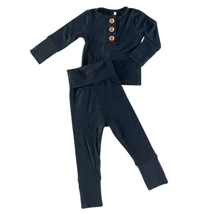 Black Infant 2-piece Bamboo Set