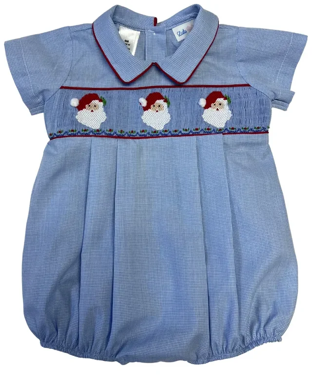 Blake Smocked Bubble – Santa Claus