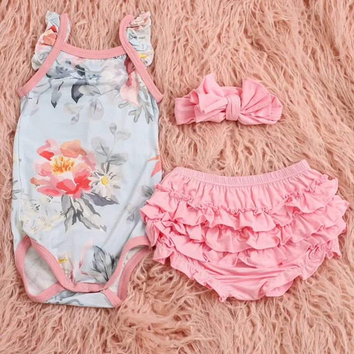 Blossom Snooze Ruffle Bloomer Set