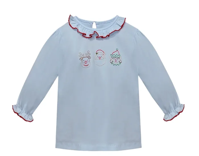 Blue Emma Blouse – Christmas