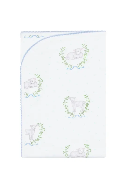 Blue Lamb Print Blanket