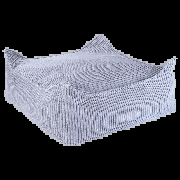 Blueberry Blue Square Ottoman