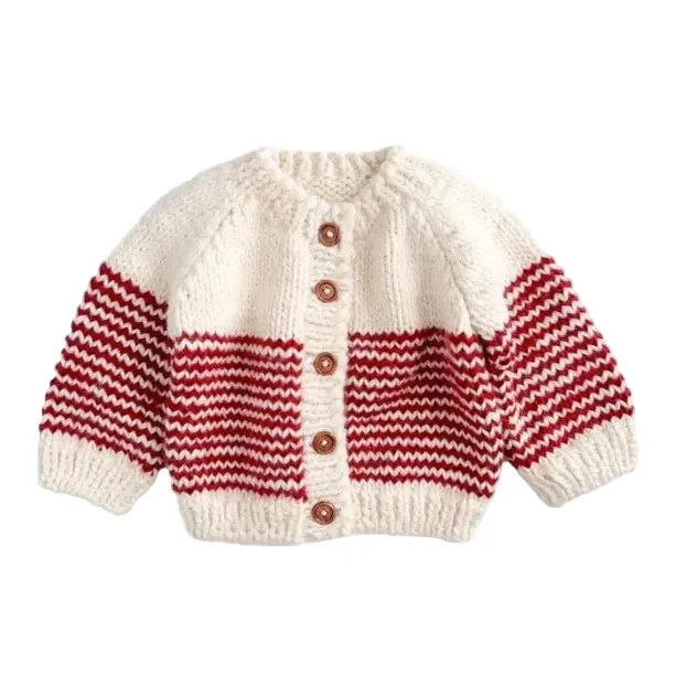 Blueberry Hill Stripe Cardigan – Holiday Christmas Candy Cane
